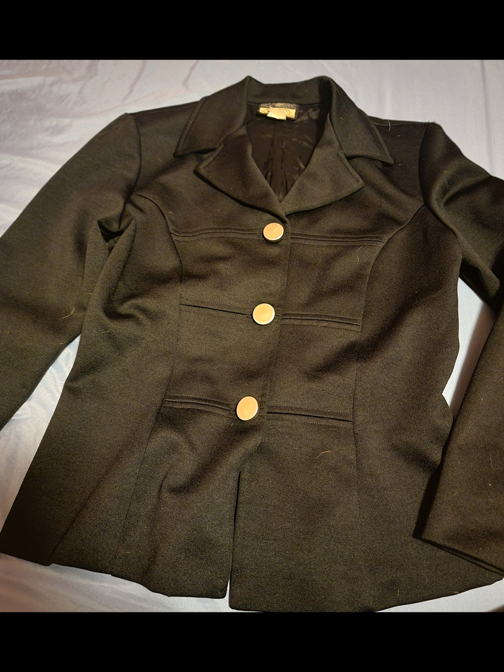 Wrapper Black Women's Tailored Blazer with Gold Buttons